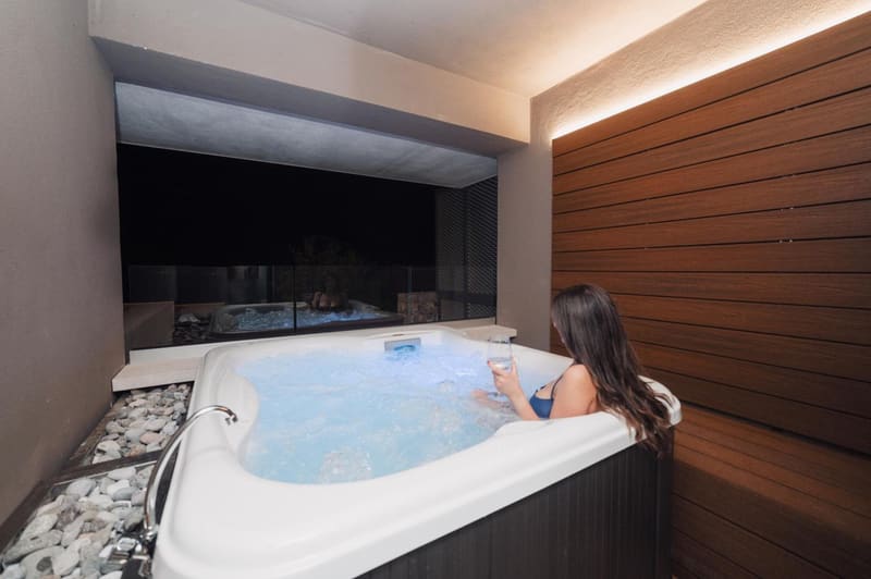 Private jacuzzi at The View Luxury Apartments Taormina, Taormina
