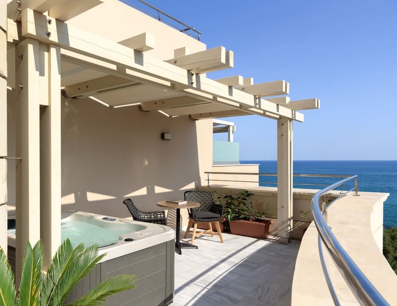 Private hot tub at Macaris Suites and SPA, Rethymno