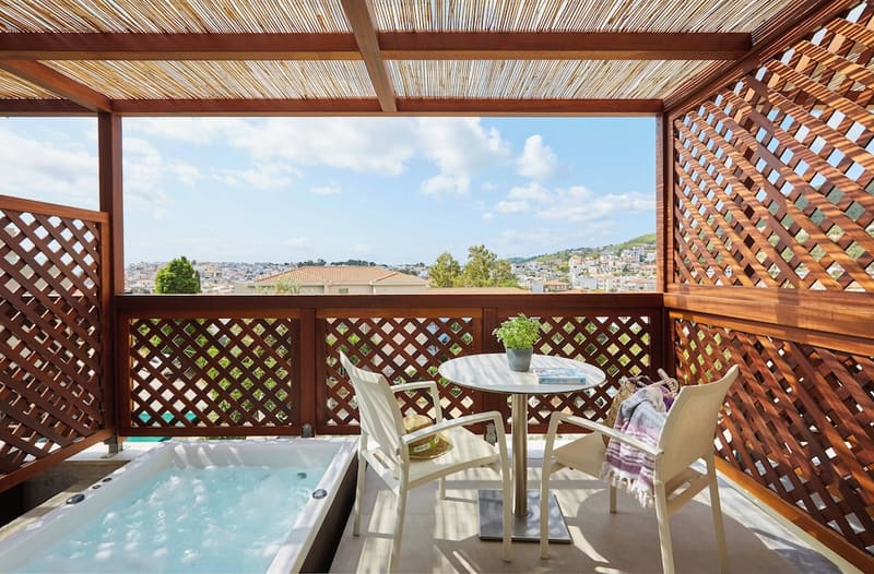 Private hot tub at Mystery Skiathos Luxury Residence, Skiathos — photo 4
