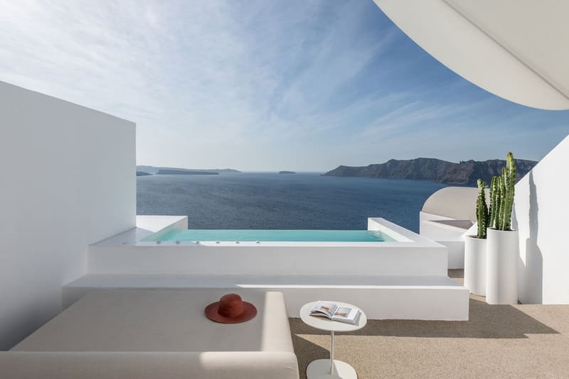 Private plunge pool at The Saint Hotel, Santorini