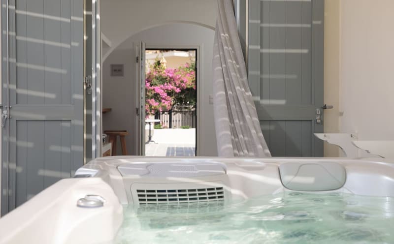 Private hot tub at Proteas Hotel & Suites, Naxos