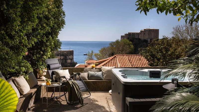 Private hot tub at Dubrovnik Old Town Apartments, Dubrovnik