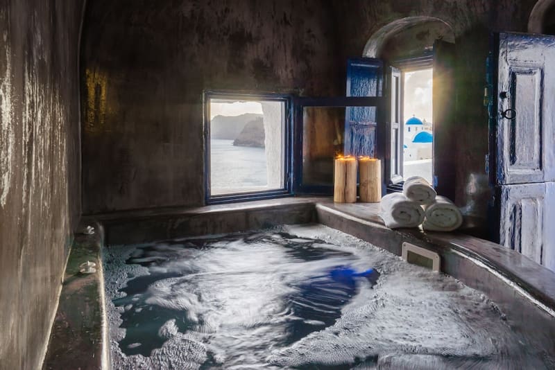 Private hot tub at Gaia Suites, Santorini