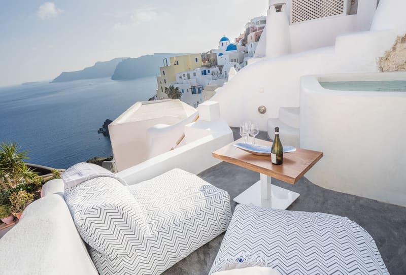 Private hot tub at Gaia Suites, Santorini, photo 4