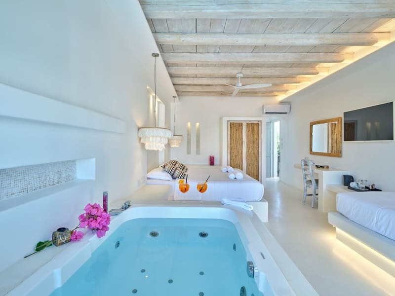 Private hot tub at Zefi Hotel & Suites, Paros