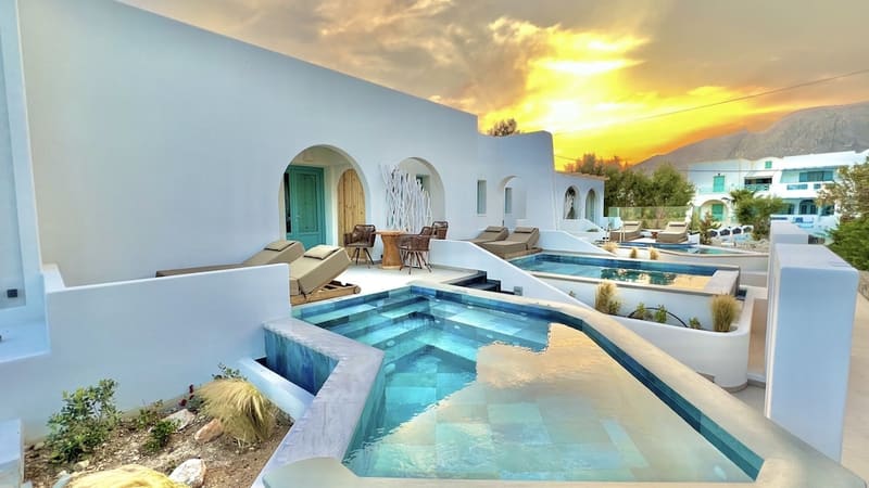 Private plunge pool at Anastasia Princess Luxury Beach Residence, Adults Only, Santorini