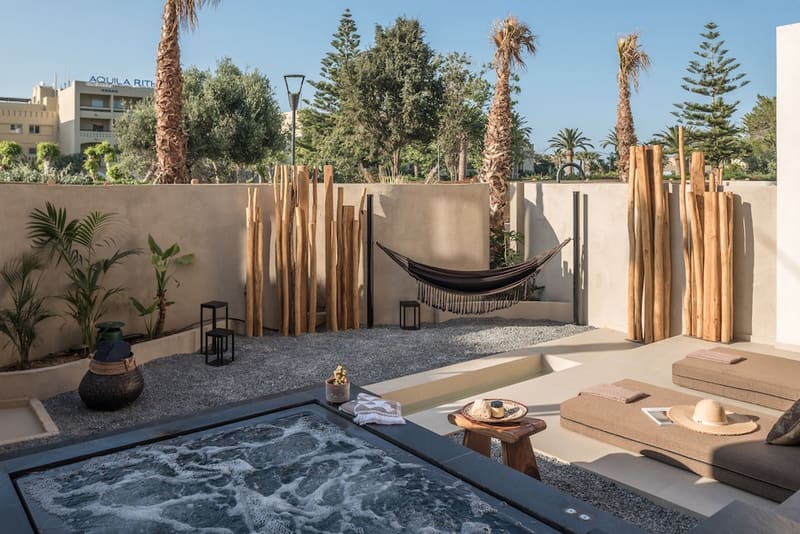 Private jacuzzi at The Syntopia Hotel, Rethymno