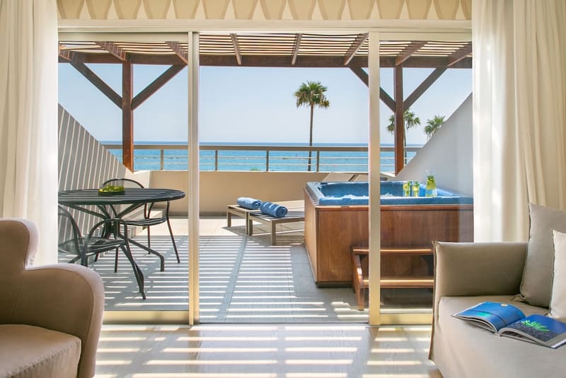 Private jacuzzi at Atlantica Miramare Beach, Limassol
