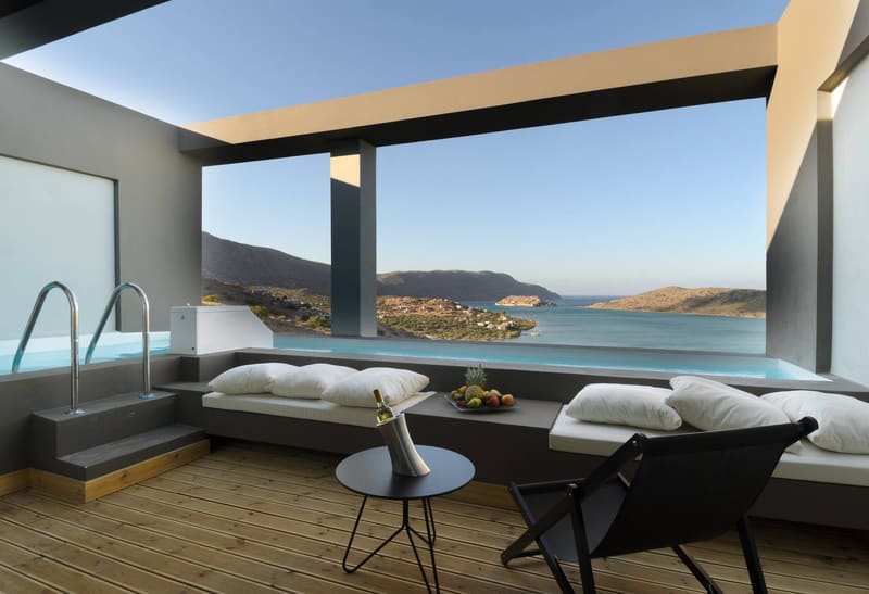Private jacuzzi at Domes Aulus Elounda, Adults only, Curio Collection by Hilton, Elounda