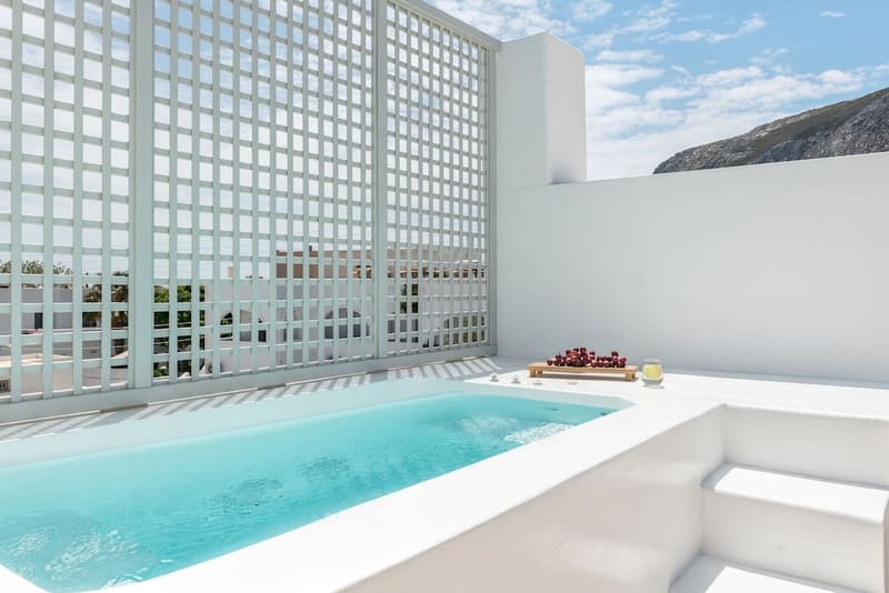 Private hot tub at Santorini Kastelli Resort, Santorini