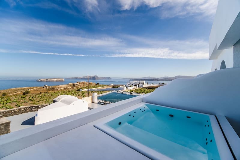 Private hot tub at Serenità Luxury Suites, Santorini