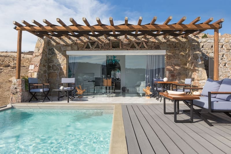 Private plunge pool at Kivotos Mykonos - Preferred Hotels & Resorts, Mykonos — photo 6