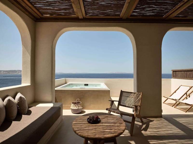 Private hot tub at Omeon Mykonos, Mykonos — photo 4