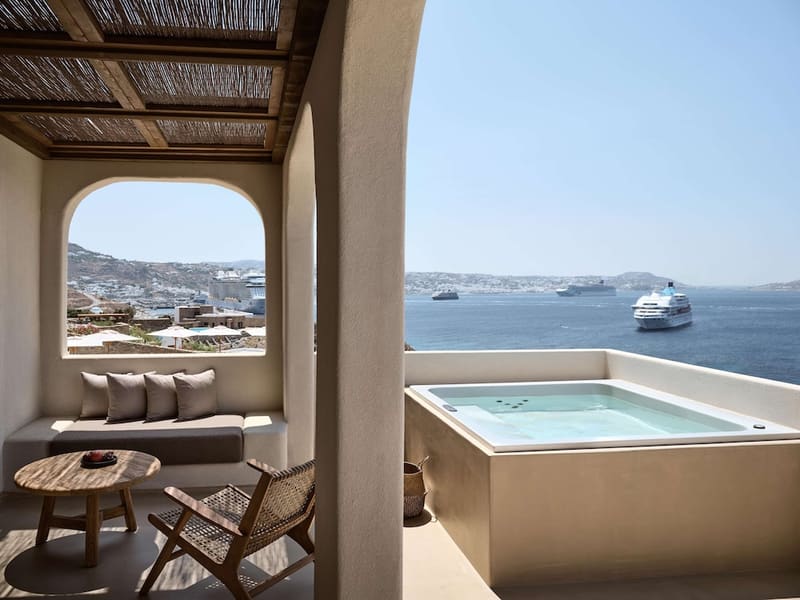 Private hot tub at Omeon Mykonos, Mykonos — photo 3