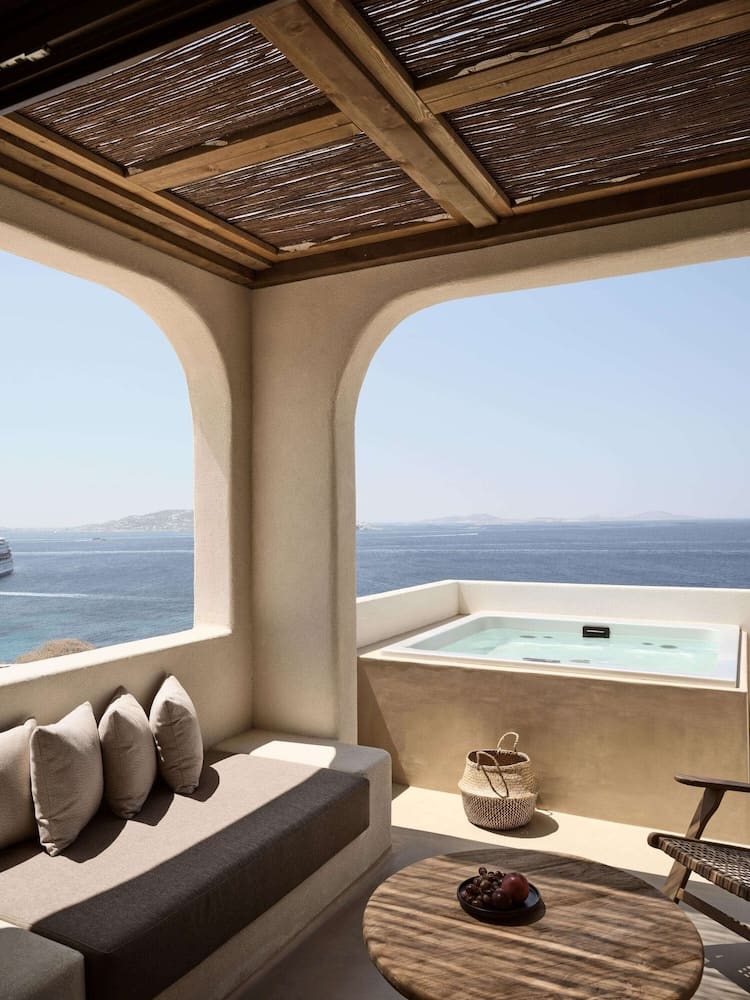 Private hot tub at Omeon Mykonos, Mykonos