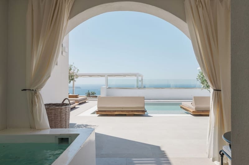 Private hot tub at Apeiron Blue Santorini - Sustainable Adults Only 14+, Santorini, photo 5