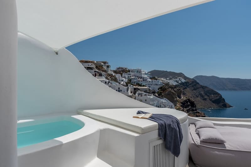 Private plunge pool at Chelidonia Luxury Suites - Adults Only, Santorini