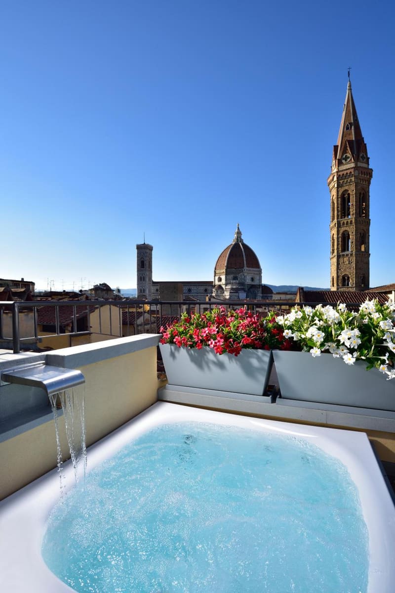 Private hot tub at San Firenze Suites & Spa, Florence