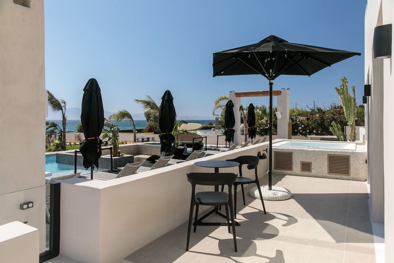 Private hot tub at Eden Beachfront Residences & Suites, Naxos