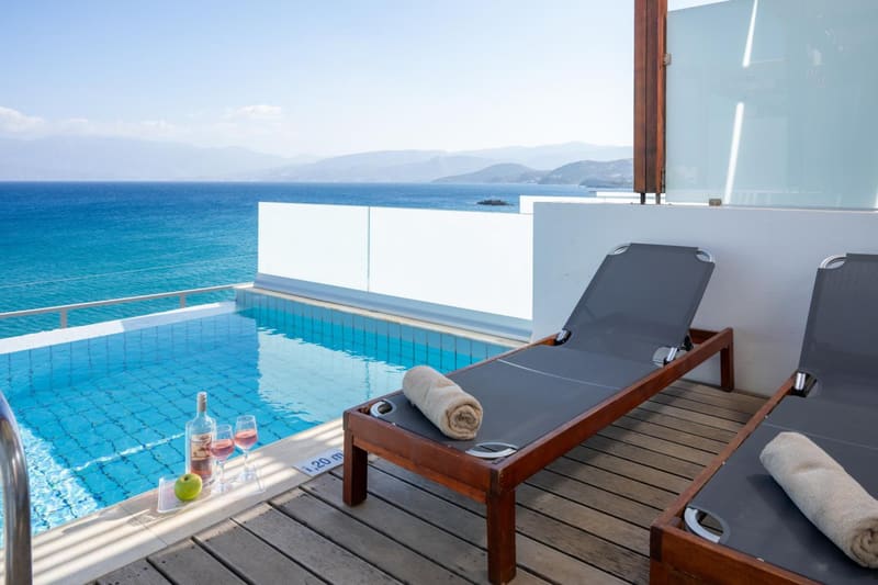 Private hot tub at Miramare Resort & Spa, Agios Nikolaos