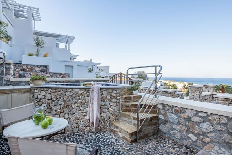 Private hot tub at Epavlis Hotel & Spa, Santorini