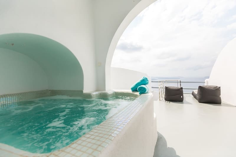 Private hot tub at Oia Suites, Santorini