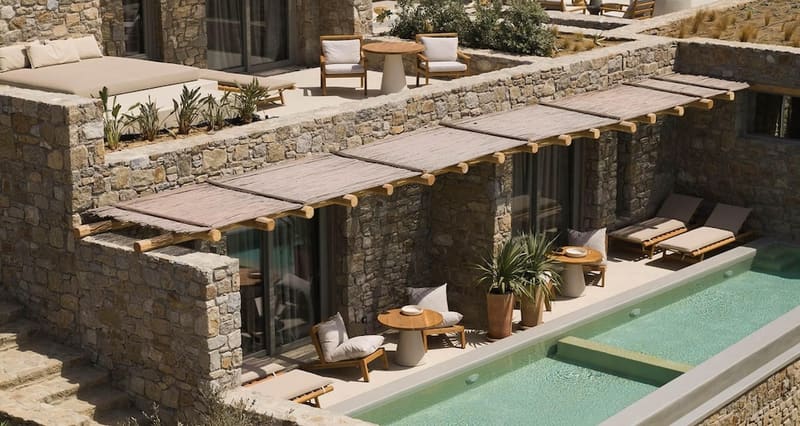 Private hot tub at Collini Hotel Mykonos, WorldHotels Elite, Mykonos — photo 2