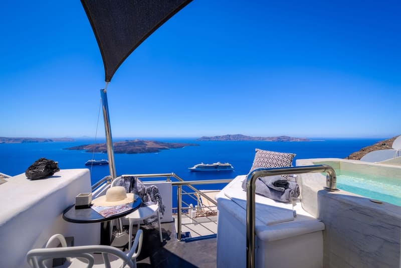 Private hot tub at Modernity Suites, Santorini