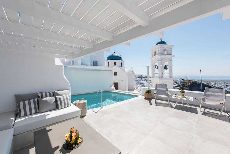 Private hot tub at Aqua Luxury Suites, Santorini — photo 4