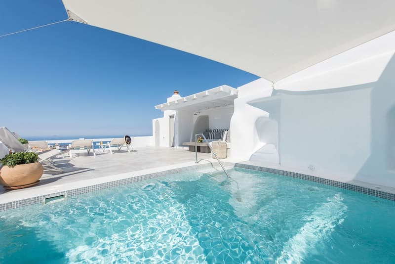 Private hot tub at Aqua Luxury Suites, Santorini, photo 6
