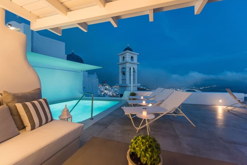 Private hot tub at Aqua Luxury Suites, Santorini — photo 5