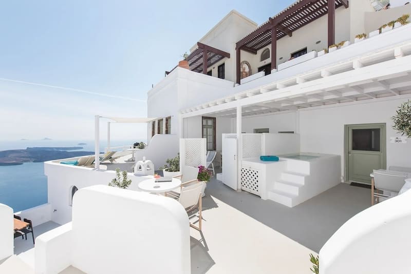 Private hot tub at Aqua Luxury Suites, Santorini
