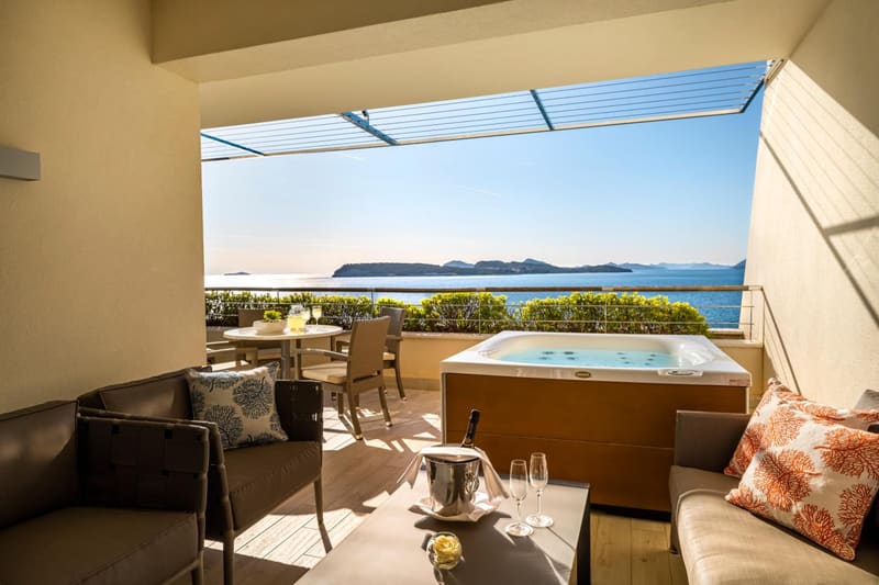 Private jacuzzi at President Hotel, Valamar Collection, Dubrovnik