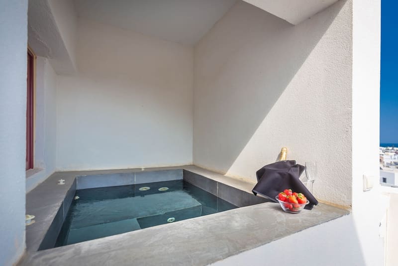 Private hot tub at Mar n Mar Crown Hotel and Suites, Santorini