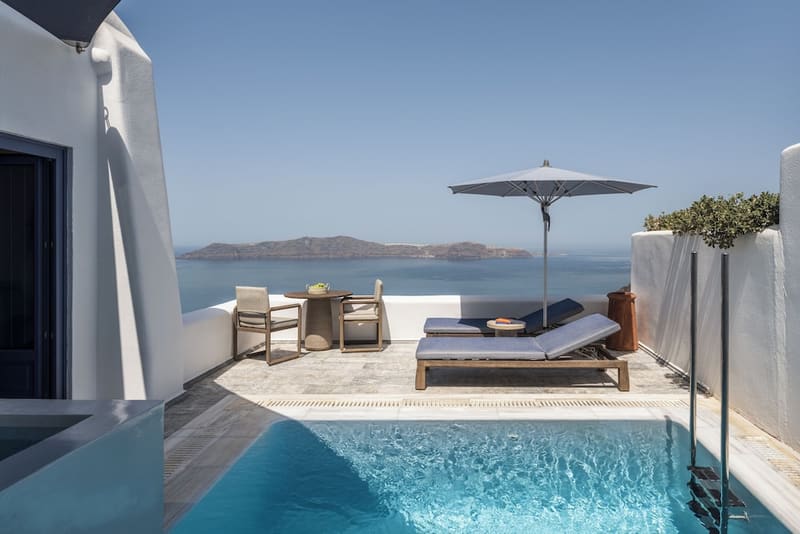 Private plunge pool at Homeric Poems, Santorini, photo 6