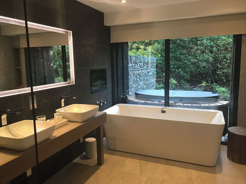 Private hot tub at Storrs Hall Hotel, Windermere