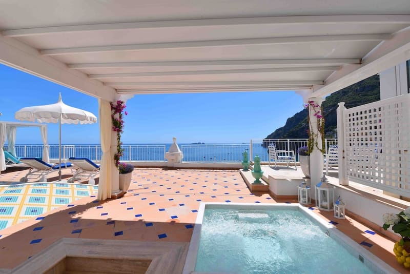 Private jacuzzi at Villa Boheme Exclusive Luxury Suites, Positano