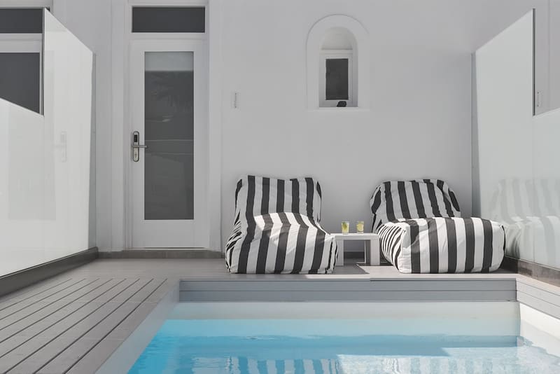 Private plunge pool at Notos Therme And Spa, Santorini