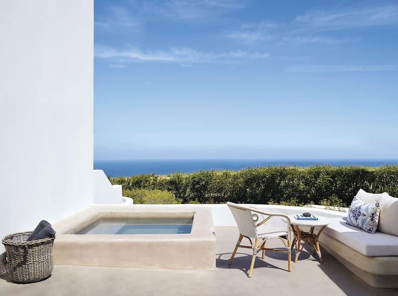 Private hot tub at Santo Pure Oia Suites & Villas, Santorini — photo 2