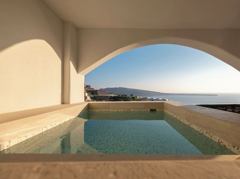 Private hot tub at Santo Pure Oia Suites & Villas, Santorini — photo 5