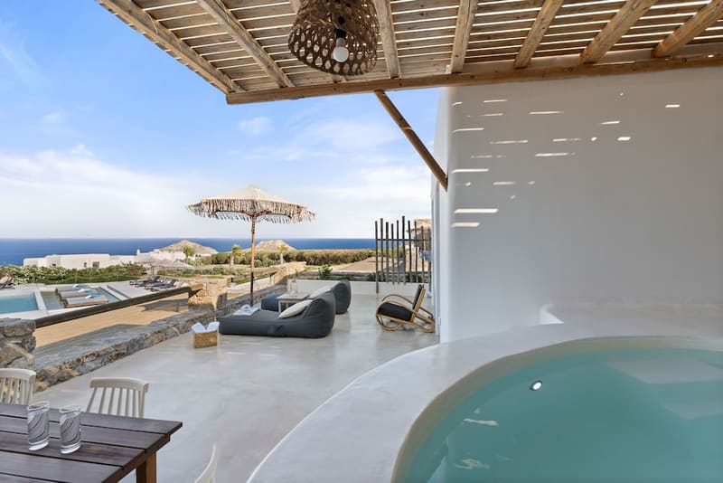 Private plunge pool at Myconian Crown Suites, Mykonos — photo 5