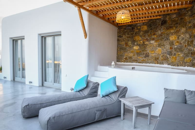 Private plunge pool at Myconian Crown Suites, Mykonos