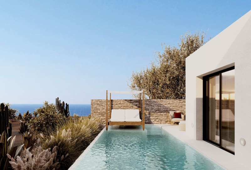 Private plunge pool at Vione Paros Hotel, Paros