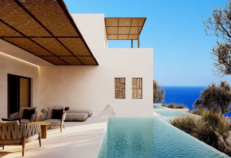 Private plunge pool at Vione Paros Hotel, Paros, photo 4