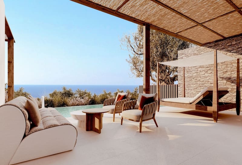 Private plunge pool at Vione Paros Hotel, Paros — photo 2