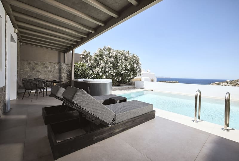 Private hot tub at Amazon Mykonos Resort & Spa, Mykonos, photo 2