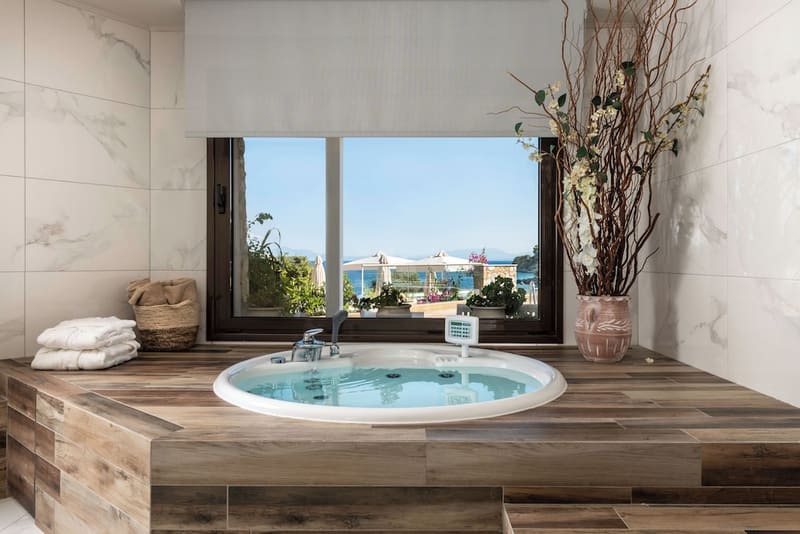 Private hot tub at Kassandra Bay Resort, Suites & Spa, Skiathos