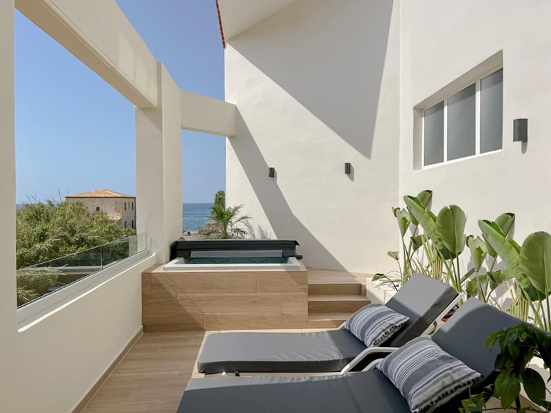 Private hot tub at Alexia Beach Hotel, Chania