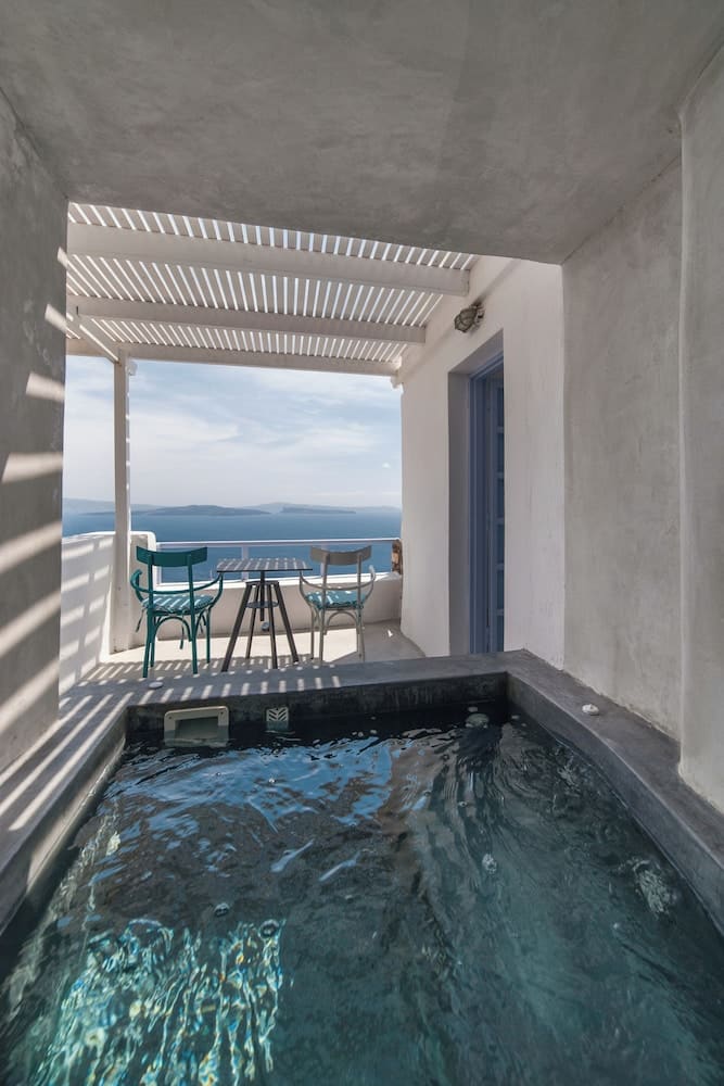 Private hot tub at Armeni Village Rooms & Suites, Santorini