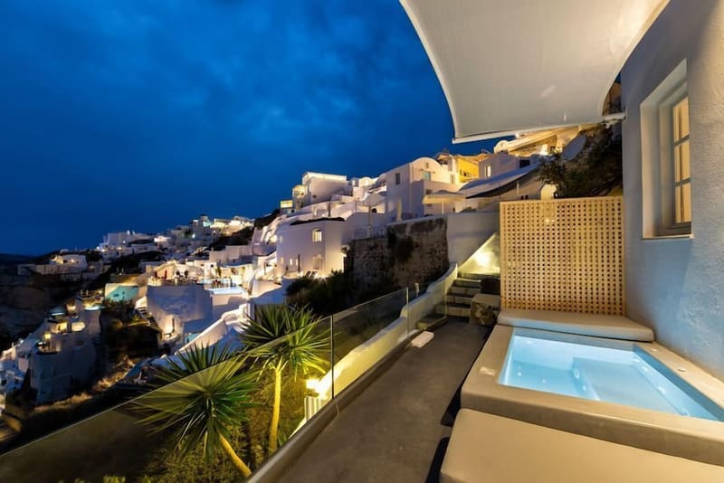Private hot tub at Armeni Village Rooms & Suites, Santorini — photo 5